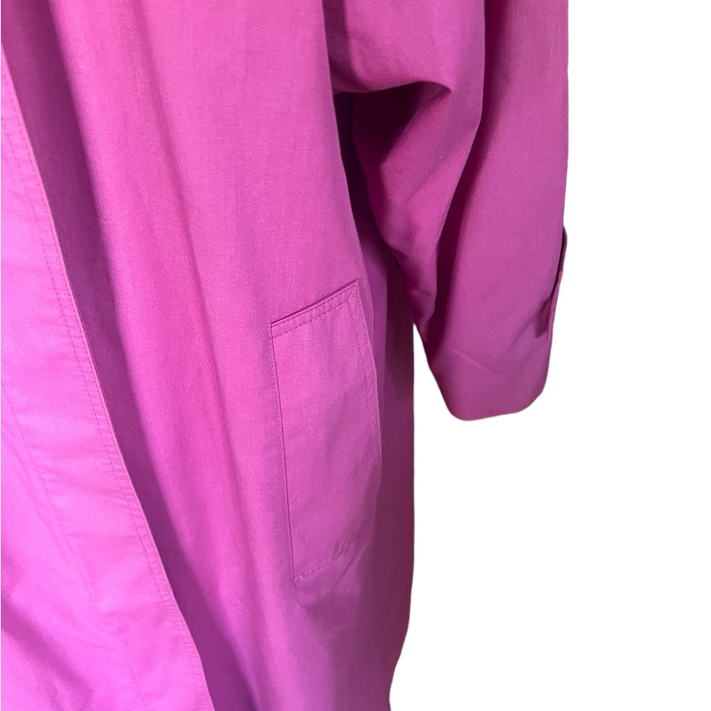 Vtg London Fog Trench Coat Made In The USA Womens Pink lined Long Coat Size 12 - Picture 10 of 14